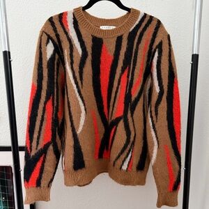 Sandro Paris Mohair knit sweater pullover multicolor woman